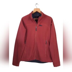 REI Rust & Gray Zip Up Sweater